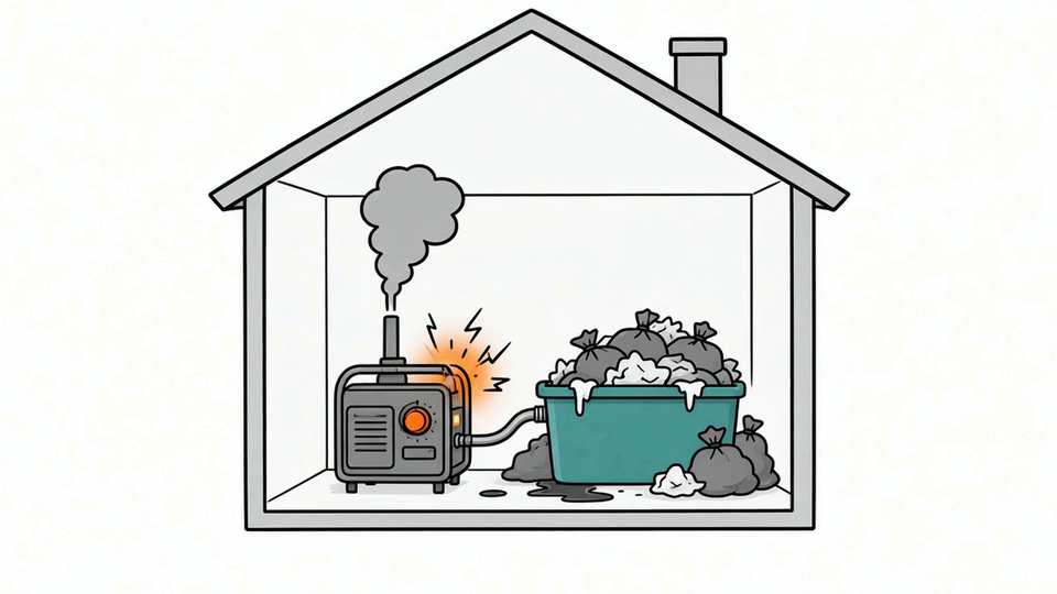 Illustration of a messy house standing for a troubled cell pattern.