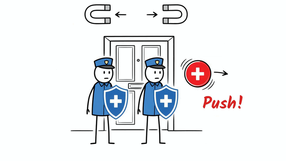 Illustration of payload and shields interacting.